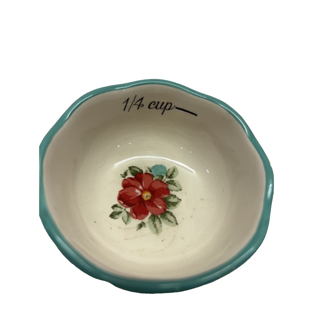 The Pioneer Woman Ceramic Measuring Bowl 1/4 Cup Nesting Floral